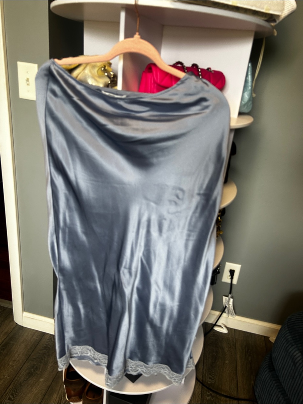Reformation silk two piece set baby blue. - Picture 9 of 10
